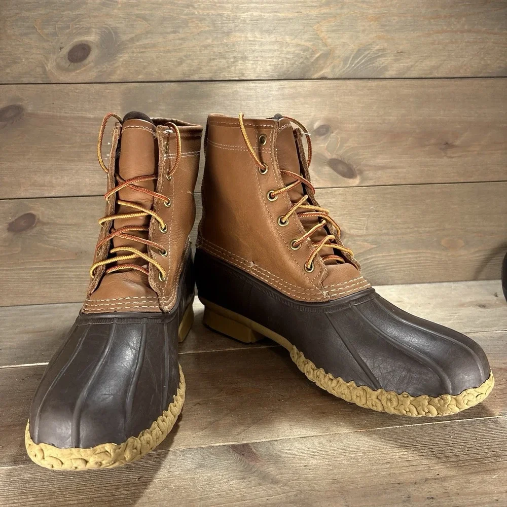 ll bean duck boots mens size 12 shoes brown hunting winter waterproof boots
